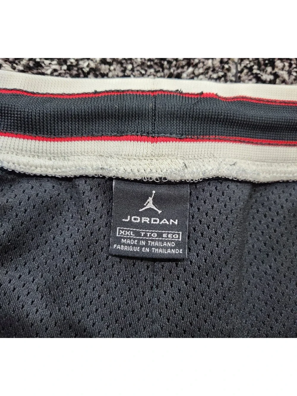 Vtg Nike Air Jordan Wings Shorts Mens 2XL Black Red 20th Anniversary Mesh Y2K